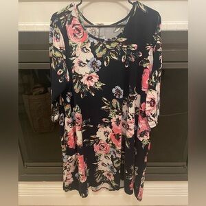 Chic Soul “floral envy” dress with 3/4 length sleeves